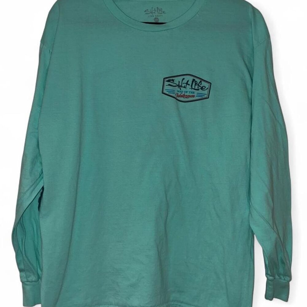 Salt Life Way of the Watermen Large Seafoam Long Sleeve Shirt